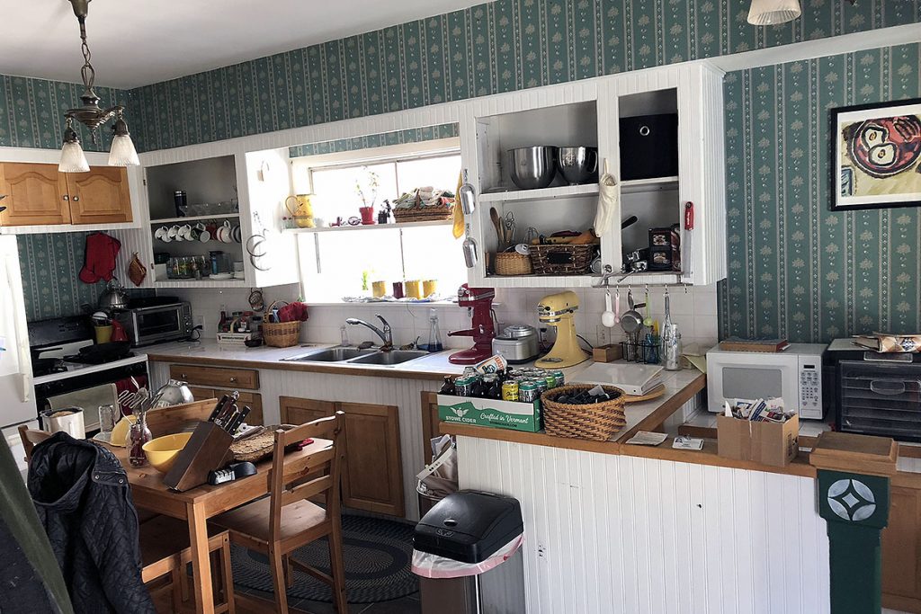 Milton, VT Victorian kitchen before (sink view)
