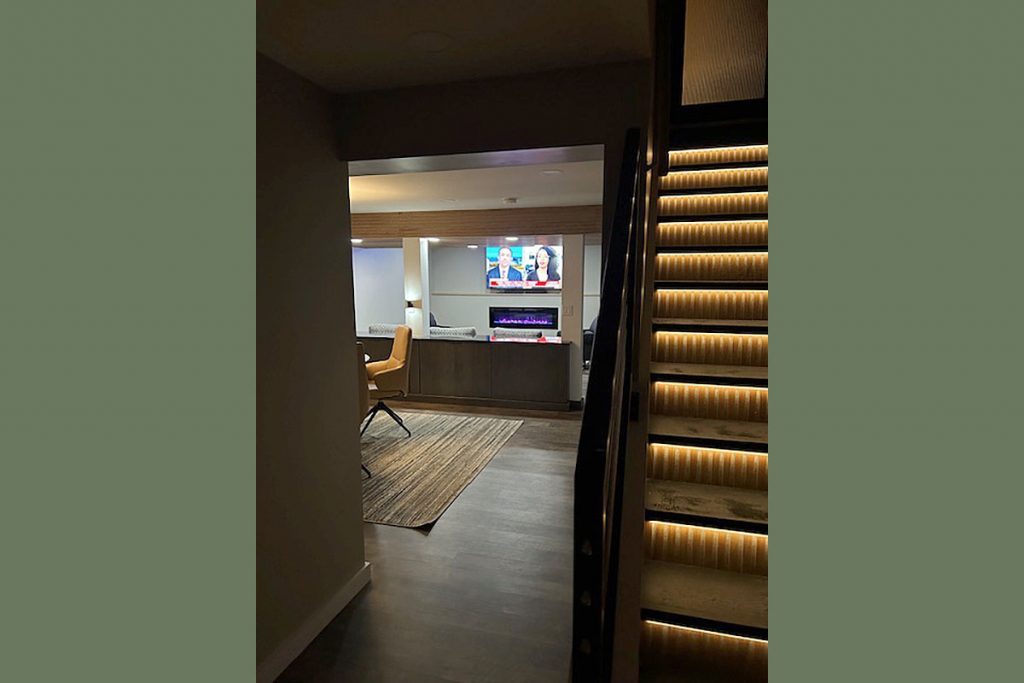 St. Albans, VT Basement Transformation Lighted Staiur Treads